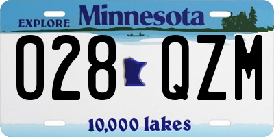 MN license plate 028QZM