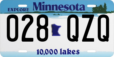 MN license plate 028QZQ