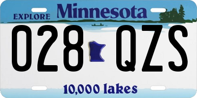 MN license plate 028QZS