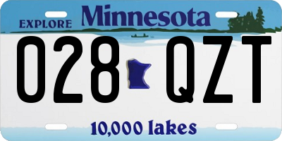 MN license plate 028QZT