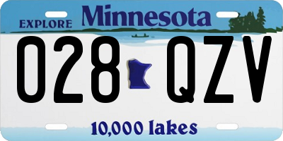 MN license plate 028QZV
