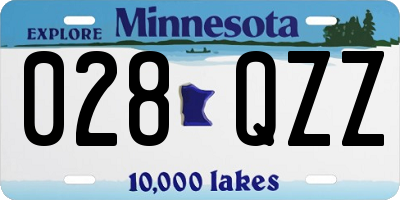 MN license plate 028QZZ