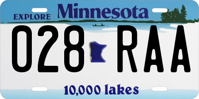 MN license plate 028RAA