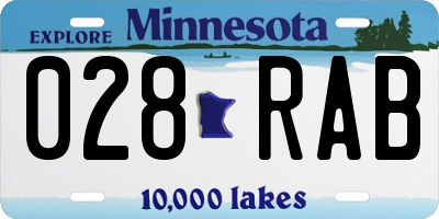 MN license plate 028RAB
