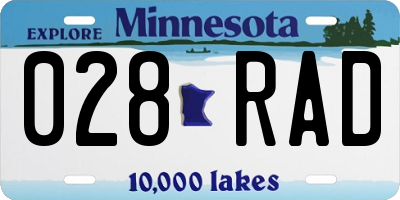 MN license plate 028RAD