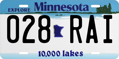 MN license plate 028RAI