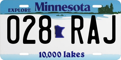 MN license plate 028RAJ