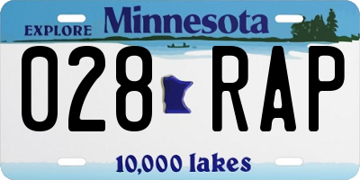 MN license plate 028RAP