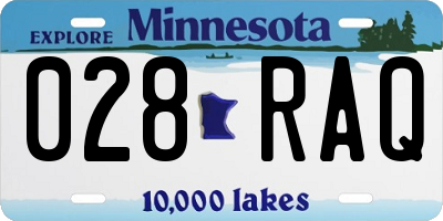 MN license plate 028RAQ