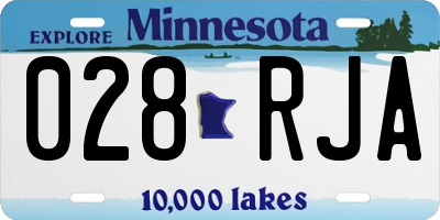 MN license plate 028RJA