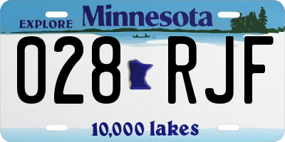 MN license plate 028RJF