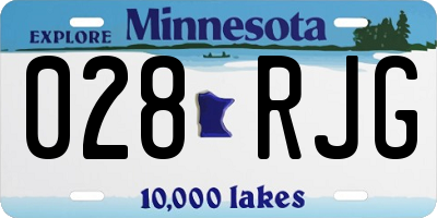 MN license plate 028RJG