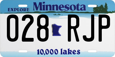 MN license plate 028RJP