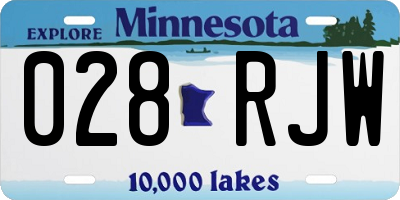 MN license plate 028RJW