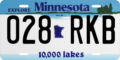 MN license plate 028RKB