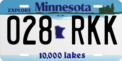 MN license plate 028RKK