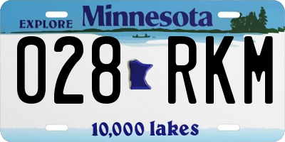 MN license plate 028RKM
