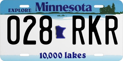 MN license plate 028RKR