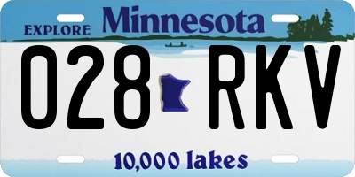 MN license plate 028RKV