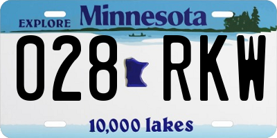 MN license plate 028RKW