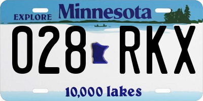 MN license plate 028RKX