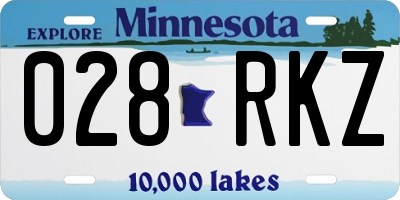 MN license plate 028RKZ
