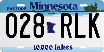 MN license plate 028RLK