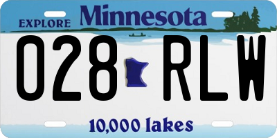 MN license plate 028RLW