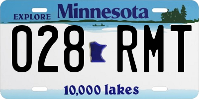 MN license plate 028RMT