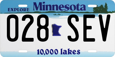 MN license plate 028SEV
