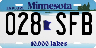 MN license plate 028SFB