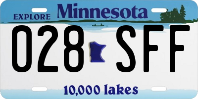 MN license plate 028SFF