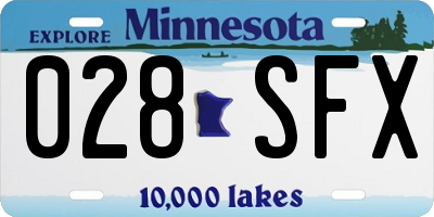 MN license plate 028SFX