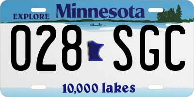 MN license plate 028SGC