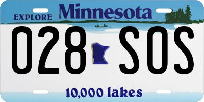 MN license plate 028SOS