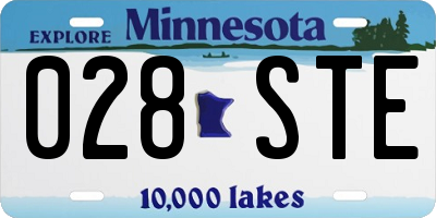 MN license plate 028STE