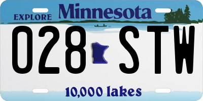 MN license plate 028STW
