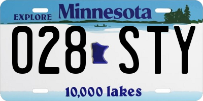 MN license plate 028STY