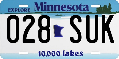 MN license plate 028SUK