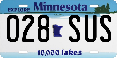 MN license plate 028SUS