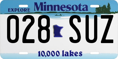 MN license plate 028SUZ