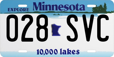 MN license plate 028SVC