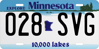 MN license plate 028SVG