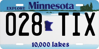 MN license plate 028TIX