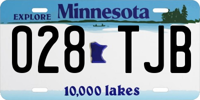 MN license plate 028TJB