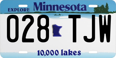 MN license plate 028TJW