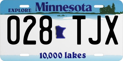 MN license plate 028TJX