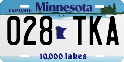 MN license plate 028TKA