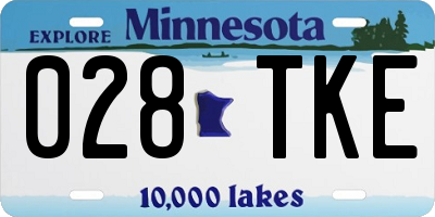 MN license plate 028TKE