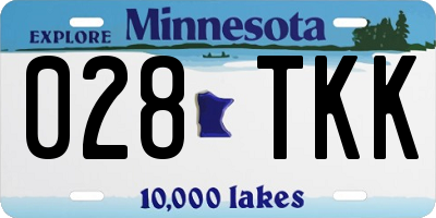 MN license plate 028TKK